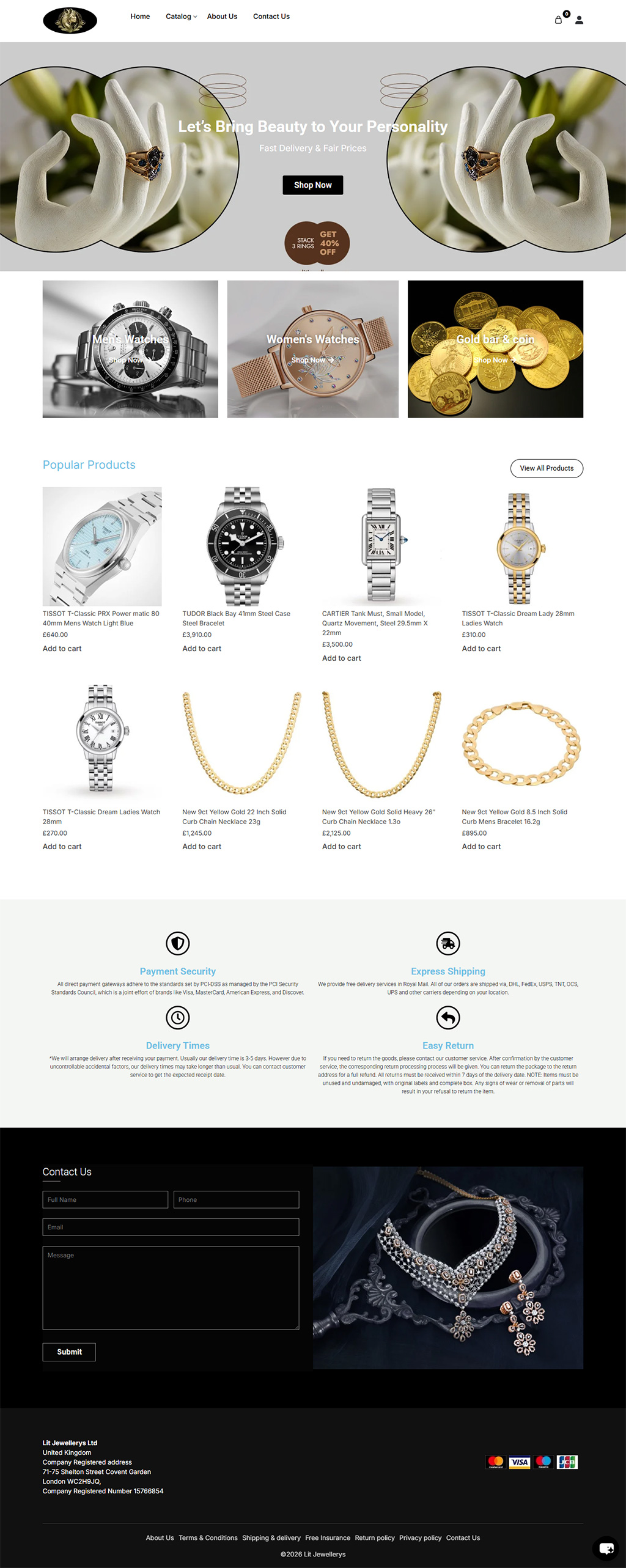 Lit Jewellerys Store Snapshot